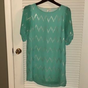 Mint green chevron summer dress